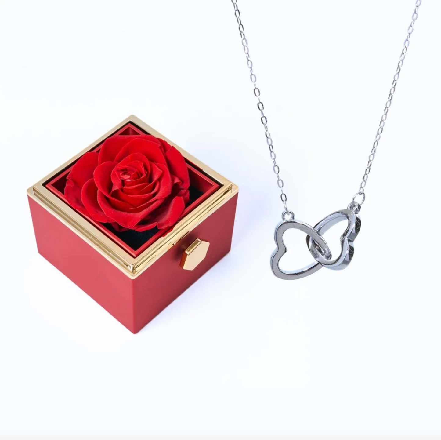 Lourina Eternal Rose Box & Personalized Necklace Gift