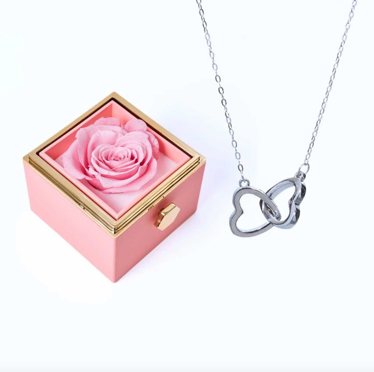 Lourina Eternal Rose Box & Personalized Necklace Gift