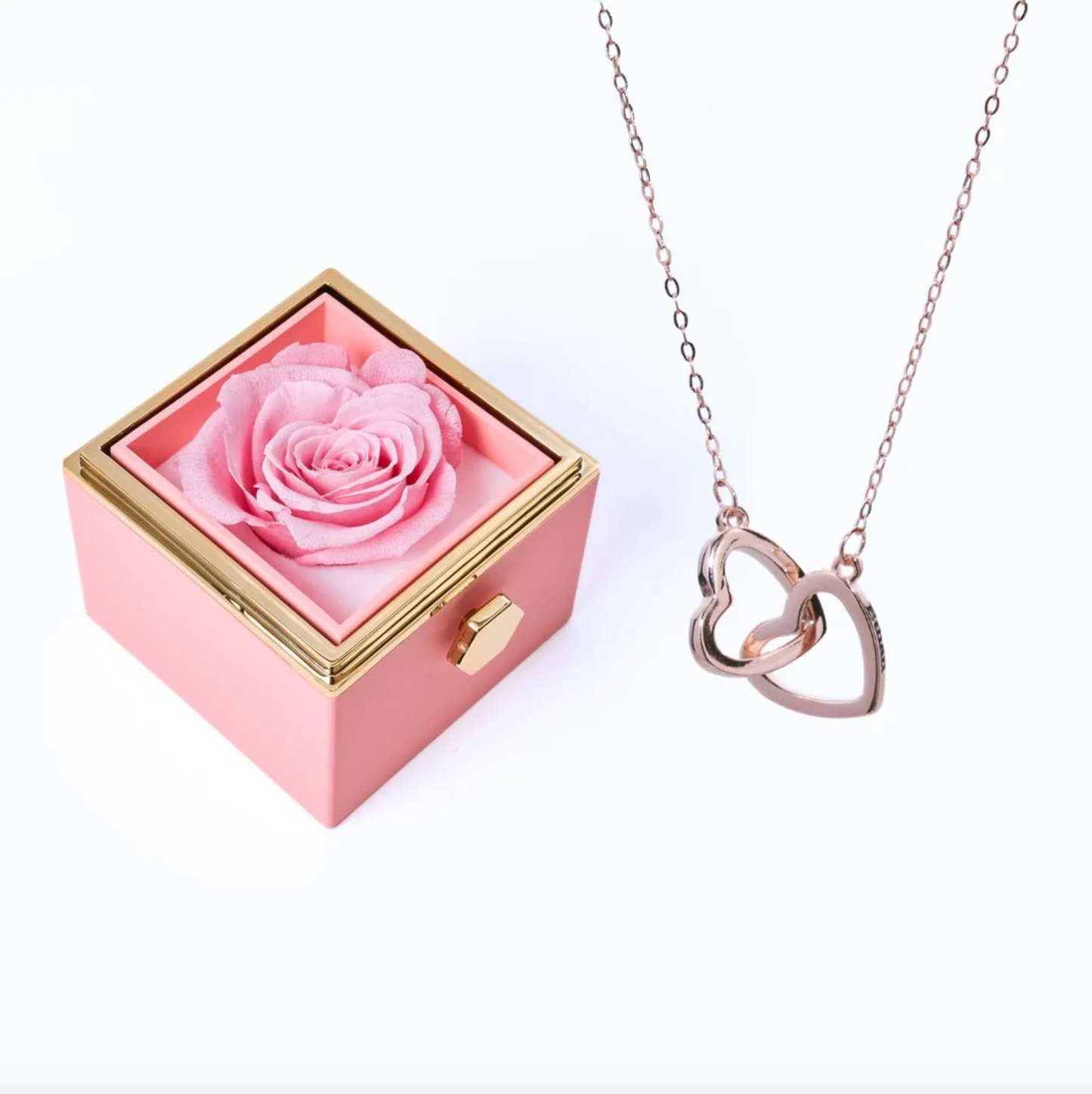 Lourina Eternal Rose Box & Personalized Necklace Gift