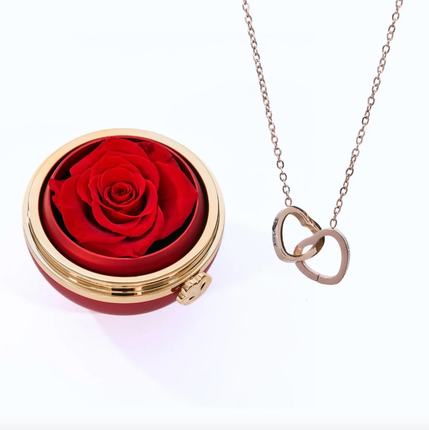 Lourina Eternal Rose Box & Personalized Necklace Gift